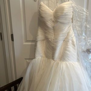 Zac Posen Ivory Strapless Sweetheart Tulle Gown GORGEOUS
